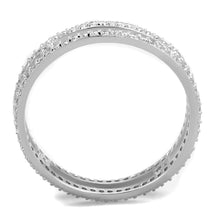 TS434 - Rhodium 925 Sterling Silver Ring with AAA Grade CZ  in Clear