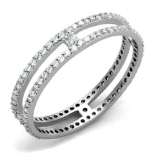 TS434 - Rhodium 925 Sterling Silver Ring with AAA Grade CZ  in Clear