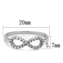 TS487 - Rhodium 925 Sterling Silver Ring with AAA Grade CZ  in Clear