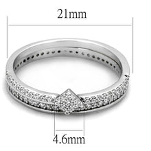 TS498 - Rhodium 925 Sterling Silver Ring with AAA Grade CZ  in Clear