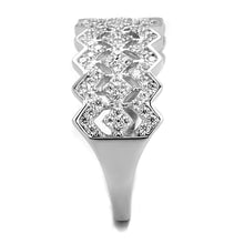 TS517 - Rhodium 925 Sterling Silver Ring with AAA Grade CZ  in Clear