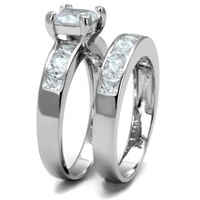 TS520 - Rhodium 925 Sterling Silver Ring with AAA Grade CZ  in Clear