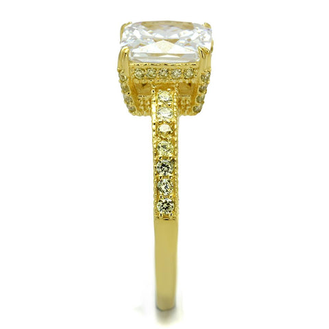 TS539 - Gold 925 Sterling Silver Ring with AAA Grade CZ  in Clear