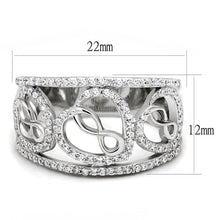 TS573 - Rhodium 925 Sterling Silver Ring with AAA Grade CZ  in Clear