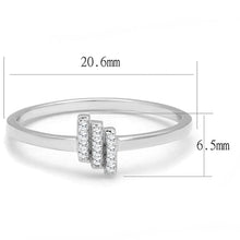 TS584 - Rhodium 925 Sterling Silver Ring with AAA Grade CZ  in Clear