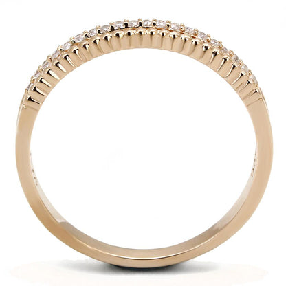 TS592 - Rose Gold 925 Sterling Silver Ring with AAA Grade CZ  in Clear