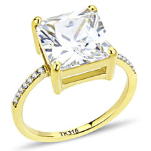 DA172 - IP Gold(Ion Plating) Stainless Steel Ring with AAA Grade CZ  in Clear