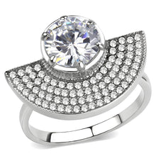 DA336 - No Plating Stainless Steel Ring with AAA Grade CZ  in Clear