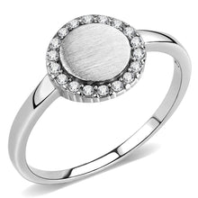 DA340 - No Plating Stainless Steel Ring with AAA Grade CZ  in Clear