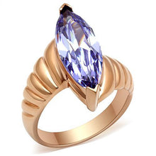 GL139 - IP Rose Gold(Ion Plating) Brass Ring with AAA Grade CZ  in Light Amethyst