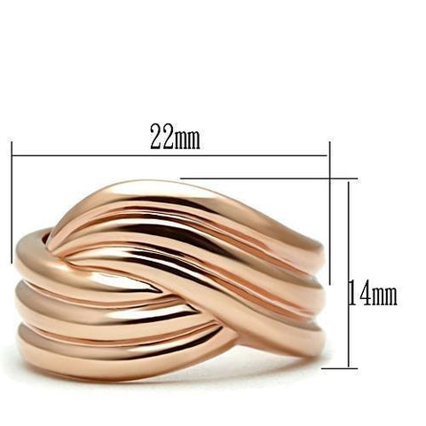 GL209 - IP Rose Gold(Ion Plating) Brass Ring with No Stone