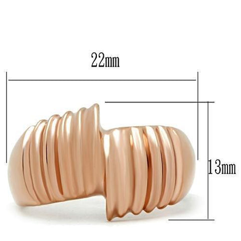 GL212 - IP Rose Gold(Ion Plating) Brass Ring with No Stone