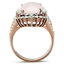 GL225 - IP Rose Gold(Ion Plating) Brass Ring with Precious Stone PINK CRYSTAL in Light Rose