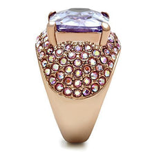 GL230 - IP Rose Gold(Ion Plating) Brass Ring with AAA Grade CZ  in Light Amethyst