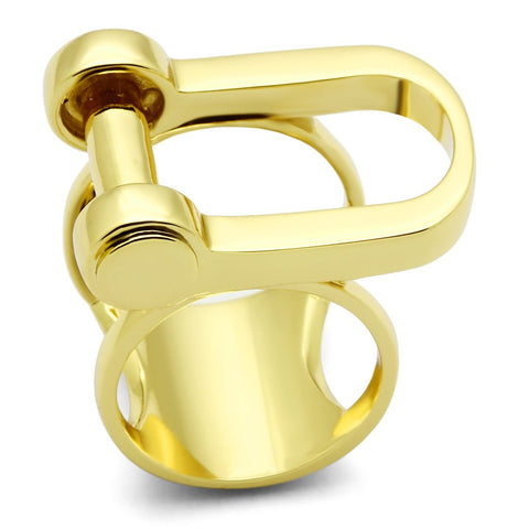 GL280 - IP Gold(Ion Plating) Brass Ring with No Stone