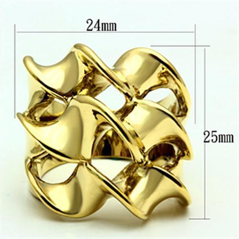 GL288 - IP Gold(Ion Plating) Brass Ring with No Stone