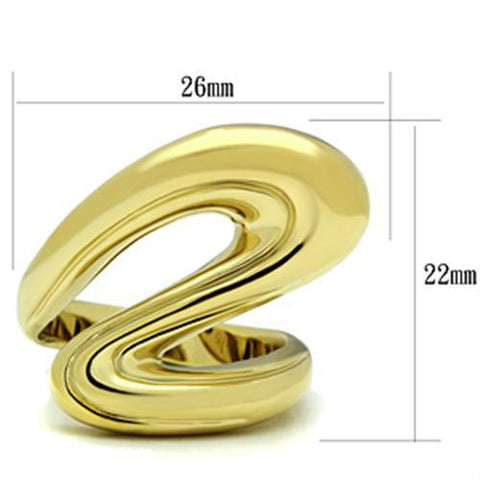 GL290 - IP Gold(Ion Plating) Brass Ring with No Stone