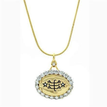 LO1943 - Gold+Rhodium Brass Chain Pendant with AAA Grade CZ  in Clear