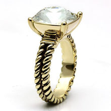 LO2447 - Gold Brass Ring with AAA Grade CZ  in Clear