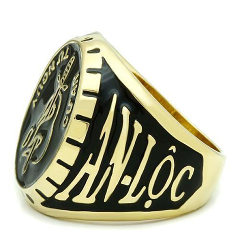 LO2650 - Gold Brass Ring with Epoxy  in No Stone