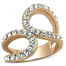 TK1695 - IP Rose Gold(Ion Plating) Stainless Steel Ring with Top Grade Crystal  in Clear