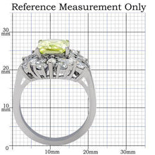 TK176 - High polished (no plating) Stainless Steel Ring with AAA Grade CZ  in Apple Green color