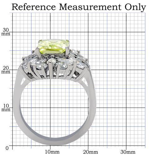 TK176 - High polished (no plating) Stainless Steel Ring with AAA Grade CZ  in Apple Green color