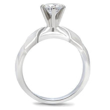 TK191 - High polished (no plating) Stainless Steel Ring with AAA Grade CZ  in Clear