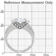 TK194 - High polished (no plating) Stainless Steel Ring with AAA Grade CZ  in Clear