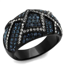 TK2353 - IP Black(Ion Plating) Stainless Steel Ring with Top Grade Crystal  in Montana