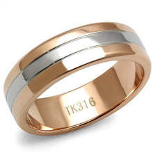 TK2569 - Two-Tone IP Rose Gold Stainless Steel Ring with No Stone