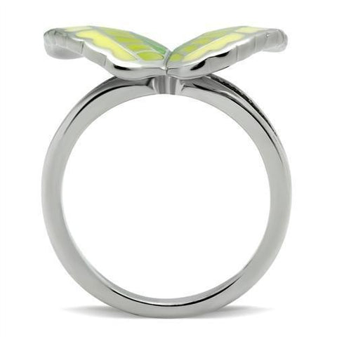 TK267 - High polished (no plating) Stainless Steel Ring with Epoxy  in No Stone