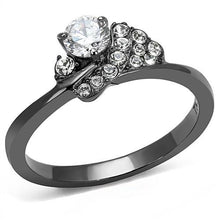 TK3203 - IP Light Black  (IP Gun) Stainless Steel Ring with AAA Grade CZ  in Clear