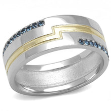 TK3266 - Two-Tone IP Gold (Ion Plating) Stainless Steel Ring with Top Grade Crystal  in Montana