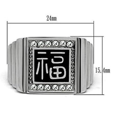 TK329 - High polished (no plating) Stainless Steel Ring with Top Grade Crystal  in Clear