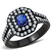 TK3449 - IP Black(Ion Plating) Stainless Steel Ring with Synthetic Synthetic Glass in Montana