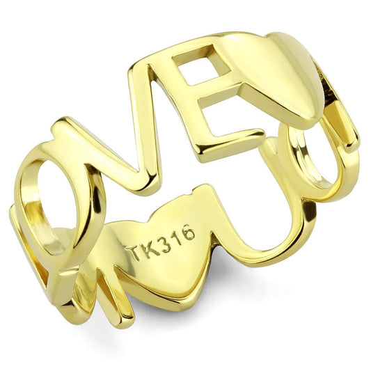 TK3637 - IP Gold(Ion Plating) Stainless Steel Ring with No Stone