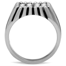 TK363 - High polished (no plating) Stainless Steel Ring with Top Grade Crystal  in Clear