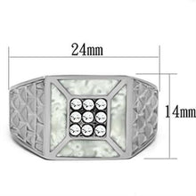 TK385 - High polished (no plating) Stainless Steel Ring with Top Grade Crystal  in Clear