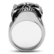 TK465 - High polished (no plating) Stainless Steel Ring with AAA Grade CZ  in Clear