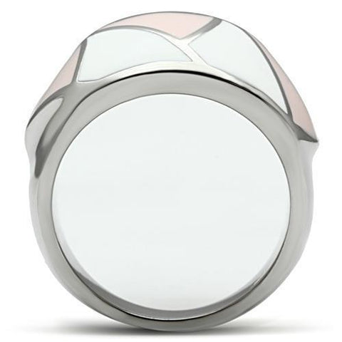 TK508 - High polished (no plating) Stainless Steel Ring with Epoxy  in Multi Color