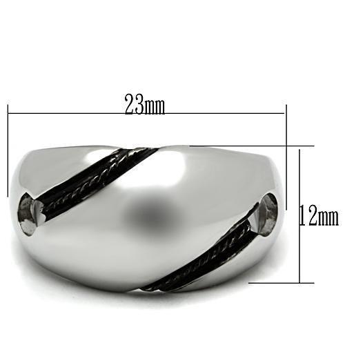 TK524 - High polished (no plating) Stainless Steel Ring with No Stone