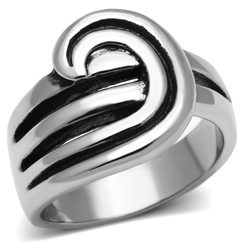 TK635 - High polished (no plating) Stainless Steel Ring with No Stone