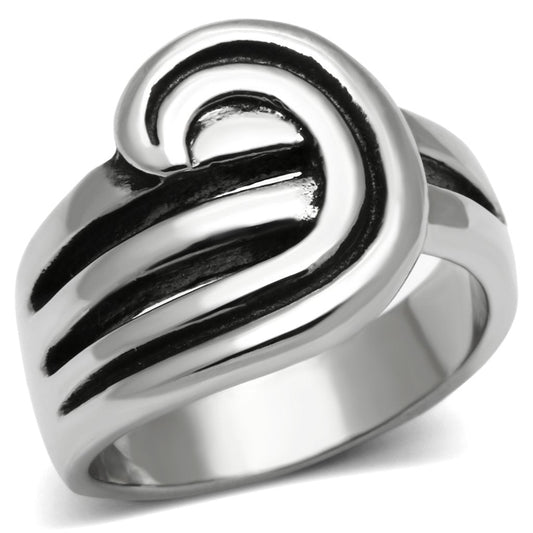 TK635 - High polished (no plating) Stainless Steel Ring with No Stone