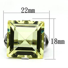 TK649 - High polished (no plating) Stainless Steel Ring with Top Grade Crystal  in Citrine Yellow