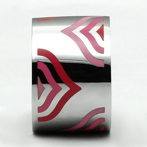 TK678 - High polished (no plating) Stainless Steel Ring with Epoxy  in Multi Color