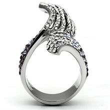 TK691 - High polished (no plating) Stainless Steel Ring with Top Grade Crystal  in Multi Color