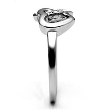 TK695 - High polished (no plating) Stainless Steel Ring with Top Grade Crystal  in Clear