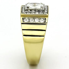 TK755 - Two-Tone IP Gold (Ion Plating) Stainless Steel Ring with AAA Grade CZ  in Clear
