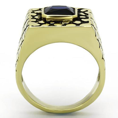 TK763 - IP Gold(Ion Plating) Stainless Steel Ring with Synthetic Synthetic Glass in Montana